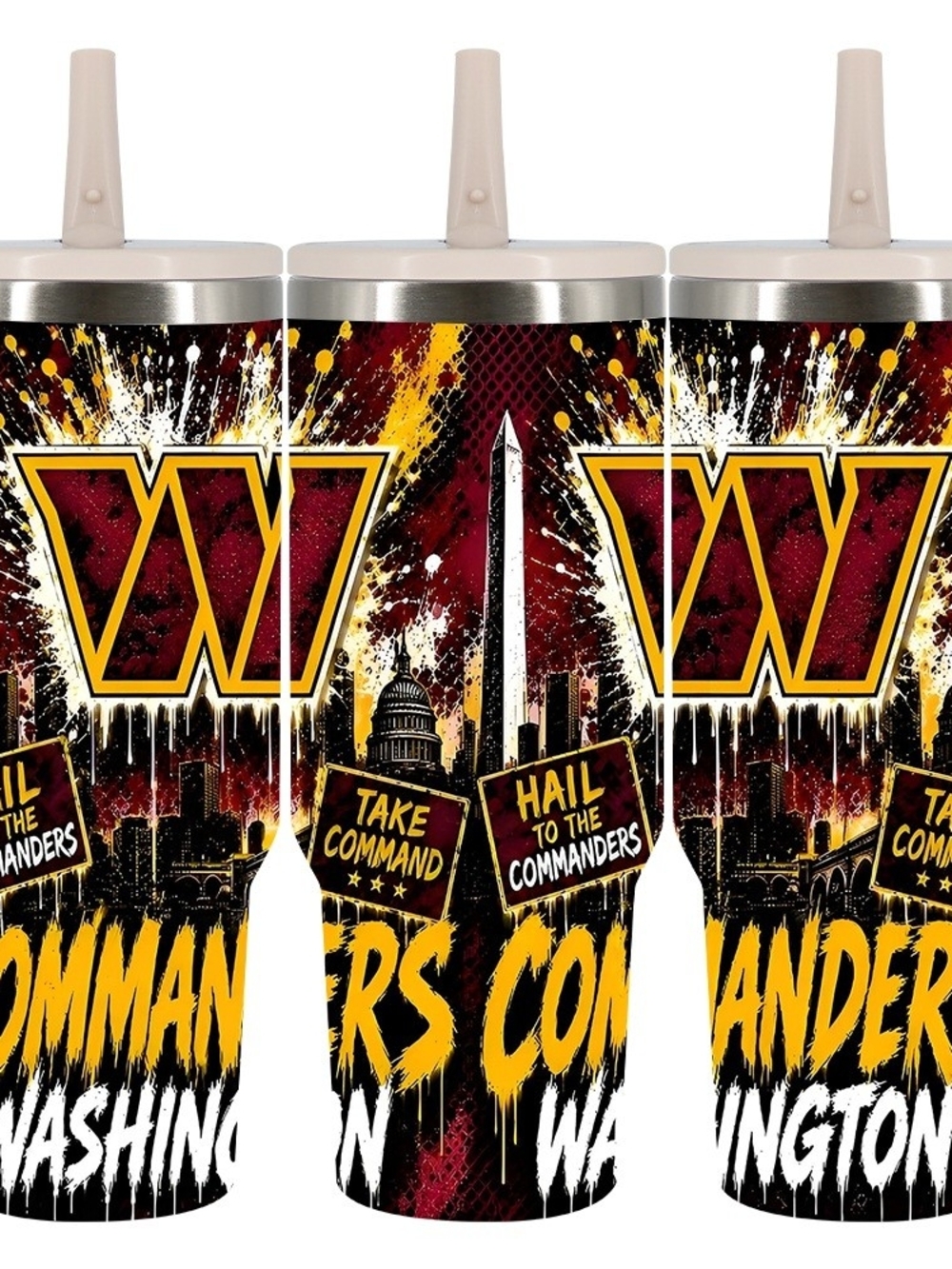 Insulated Travel Tumbler - Maroon, Gold & Black
